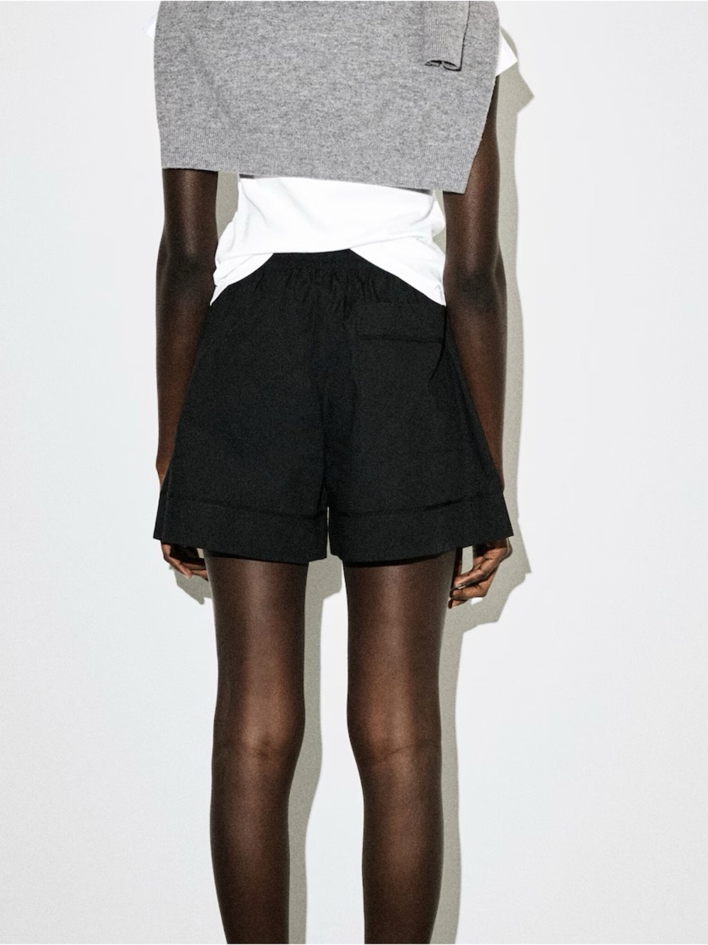 NWT (size 2) COS ELASTICATED GROSGRAIN-DETAIL COTTON shorts - Picture 3 of 5